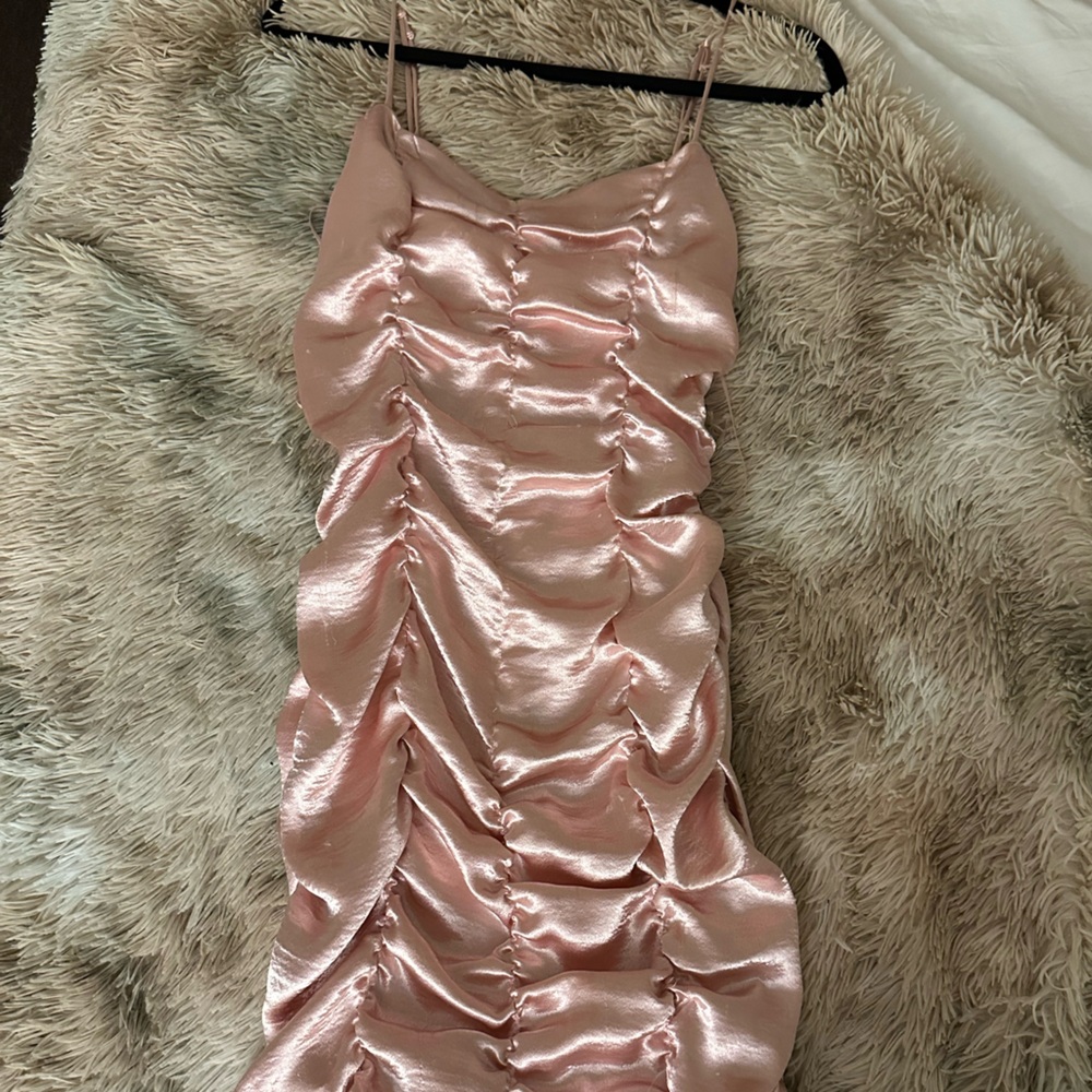 Urban Outfitters Blush Satin Mini Dress